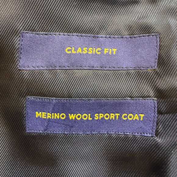 STAFFORD Classic fit Mens Blazer Sport Coat Two Button Jacket 44L Brown Wool - Picture 9 of 10